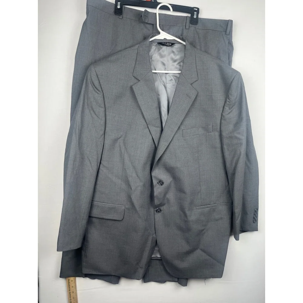 Jos. A. Bank Suit Mens Grey Textured 2 Piece Blazer Trousers Set 41x29.5